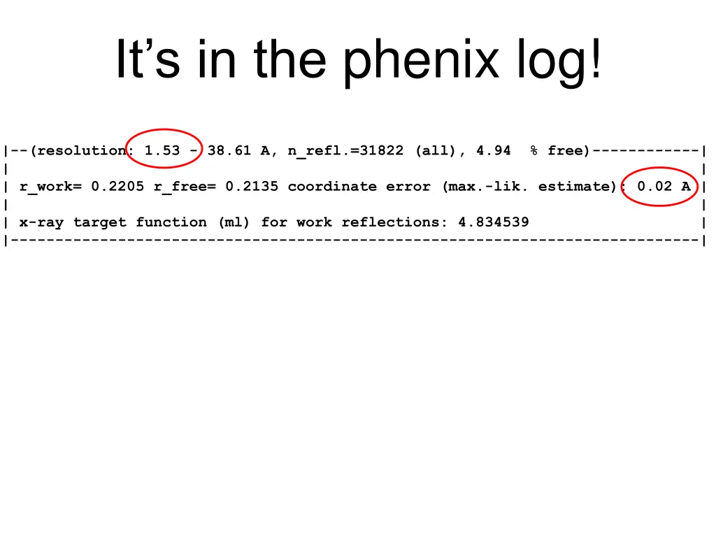 it s in the phenix log