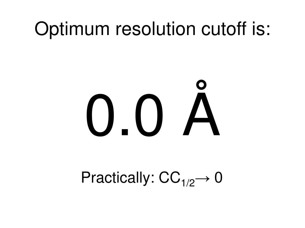 optimum resolution cutoff is