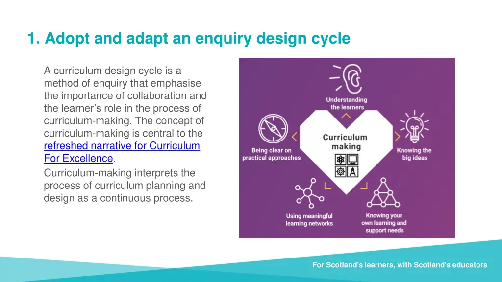 1 adopt and adapt an enquiry design cycle