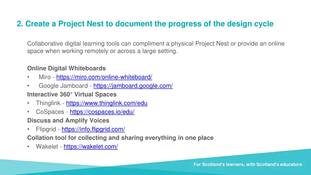 2 create a project nest to document the progress 1