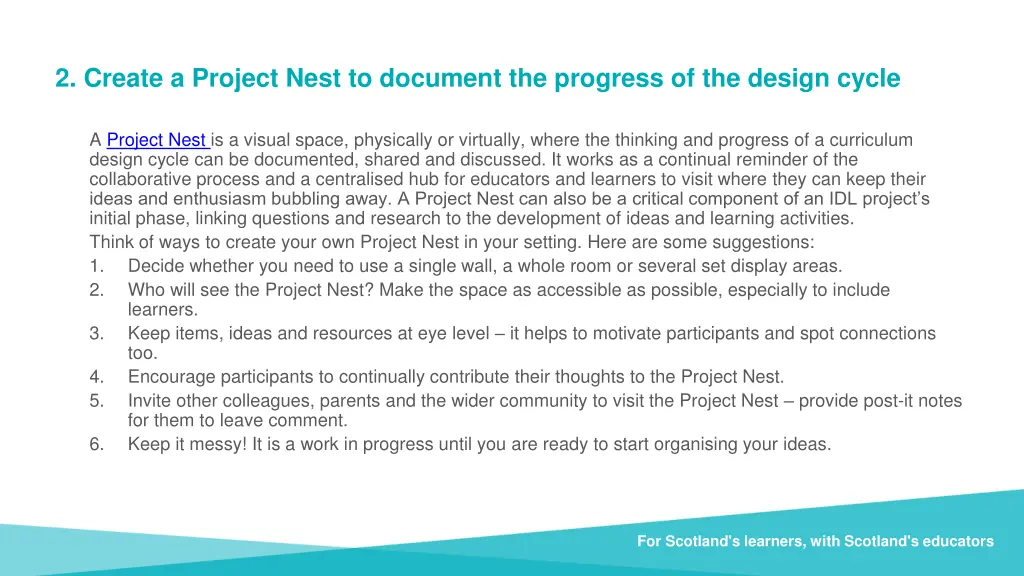 2 create a project nest to document the progress