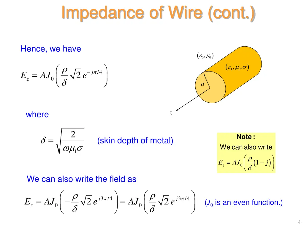 impedance of wire cont 1