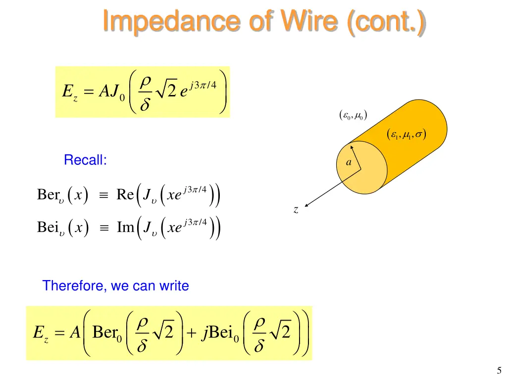 impedance of wire cont 2