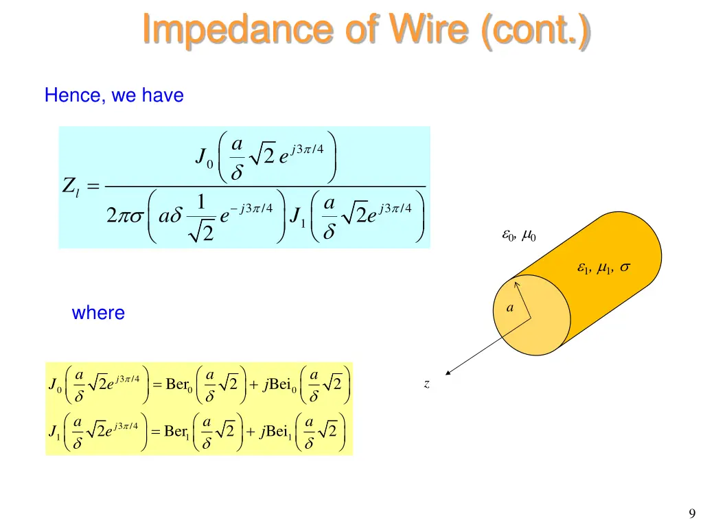 impedance of wire cont 6