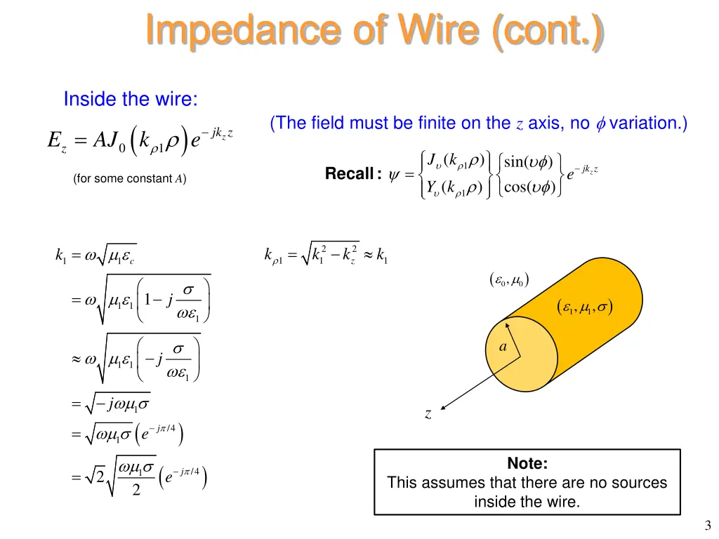 impedance of wire cont