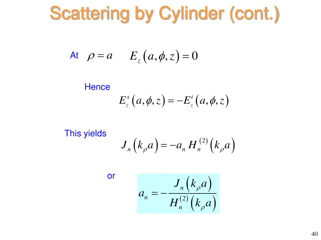 scattering by cylinder cont 2