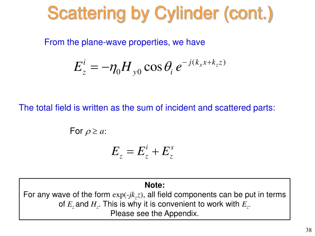 scattering by cylinder cont