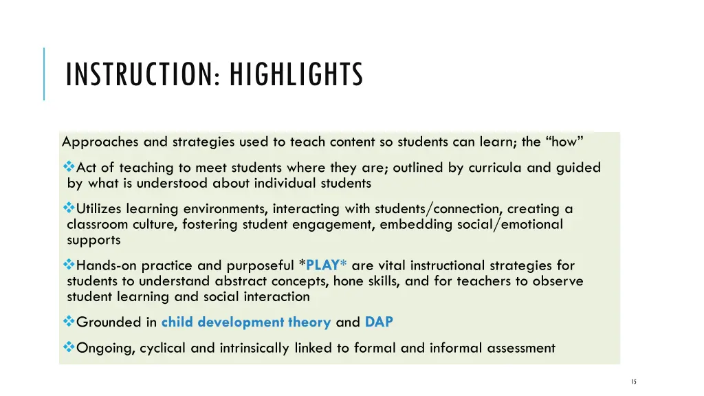 instruction highlights