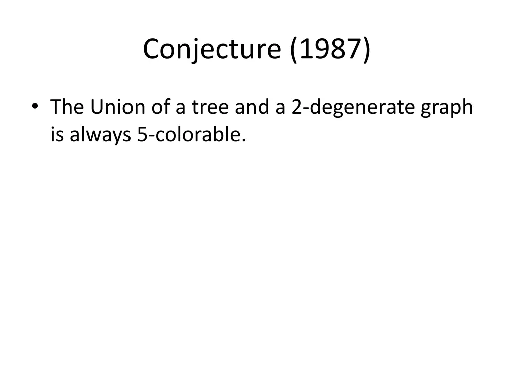 conjecture 1987