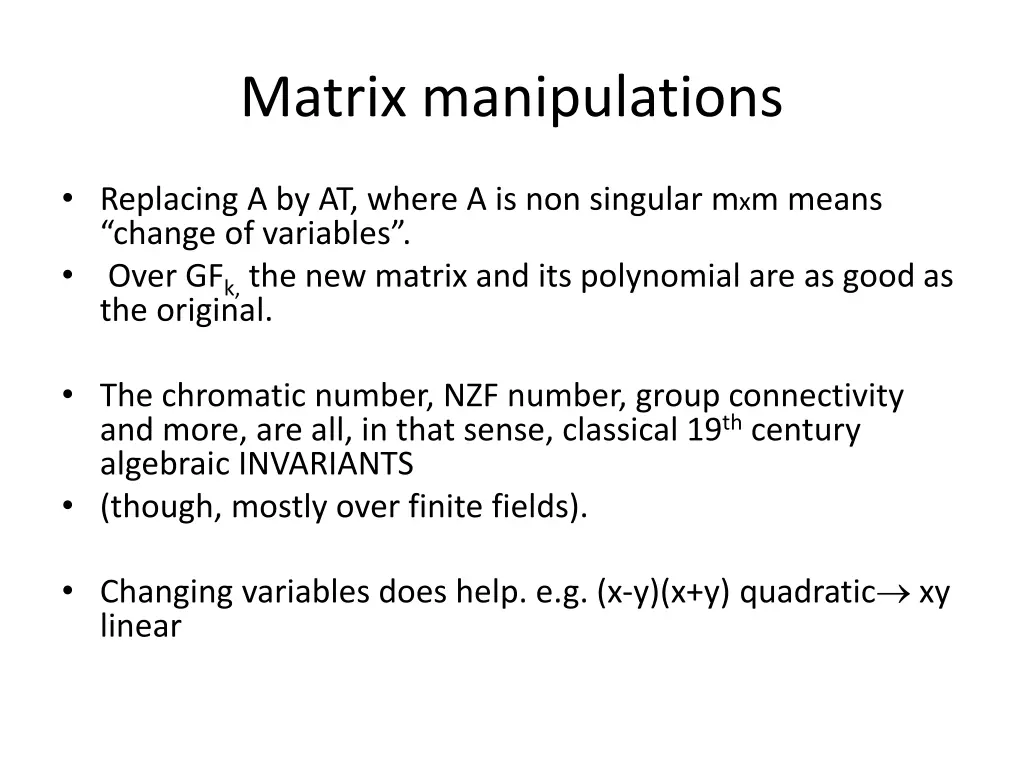 matrix manipulations