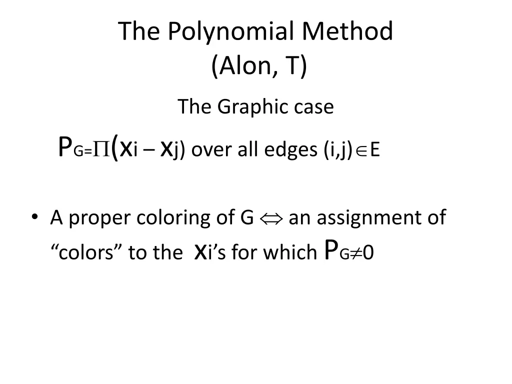 the polynomial method alon t