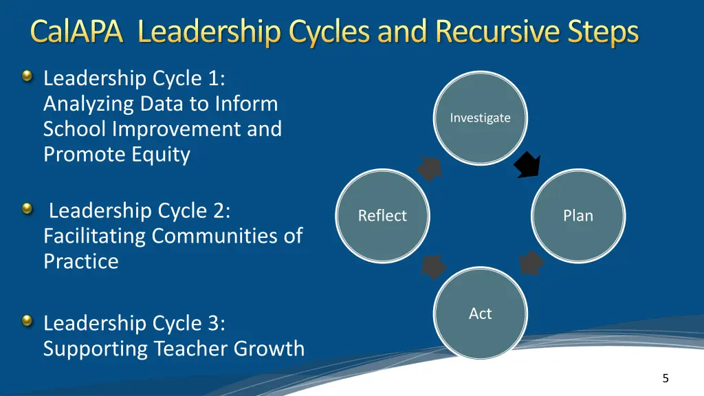 calapa leadership cycles and recursive steps