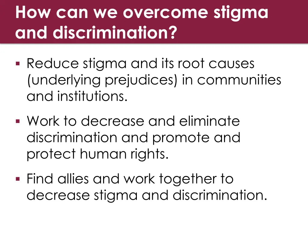 how can we overcome stigma and discrimination