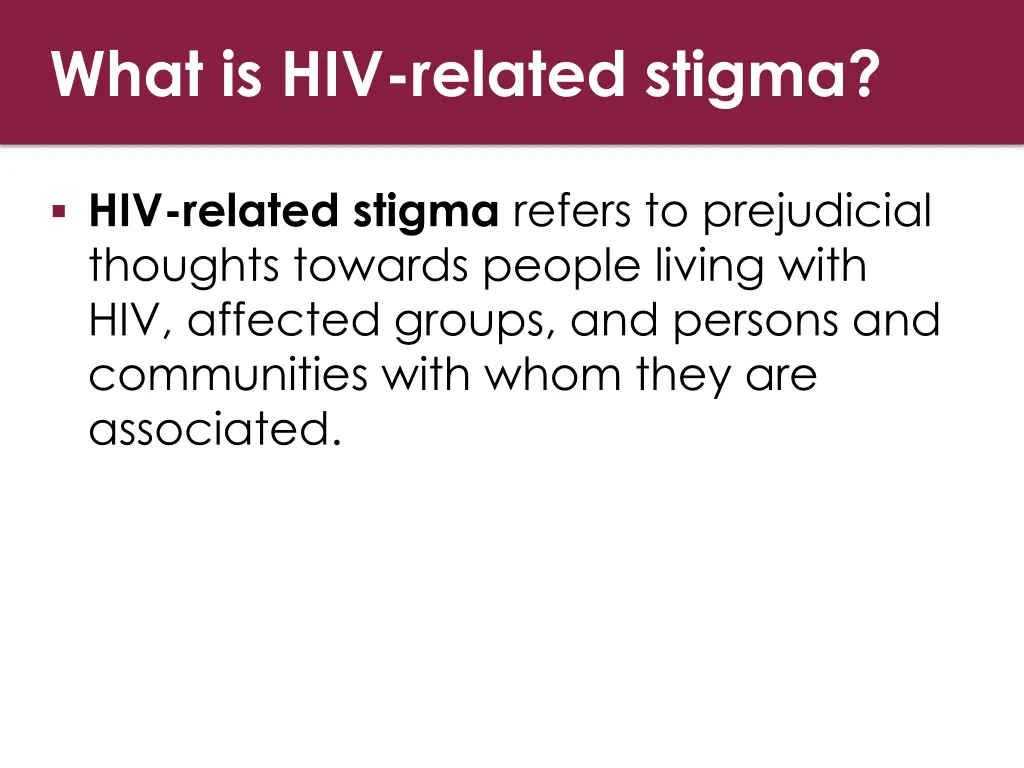 what is hiv related stigma