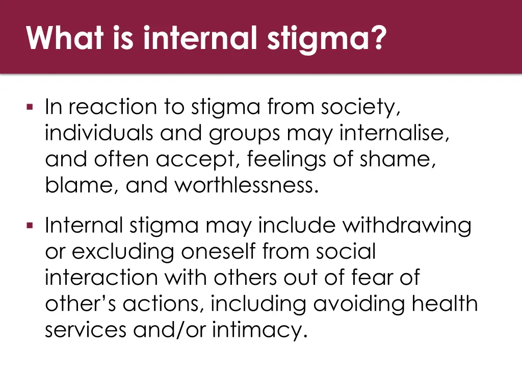 what is internal stigma