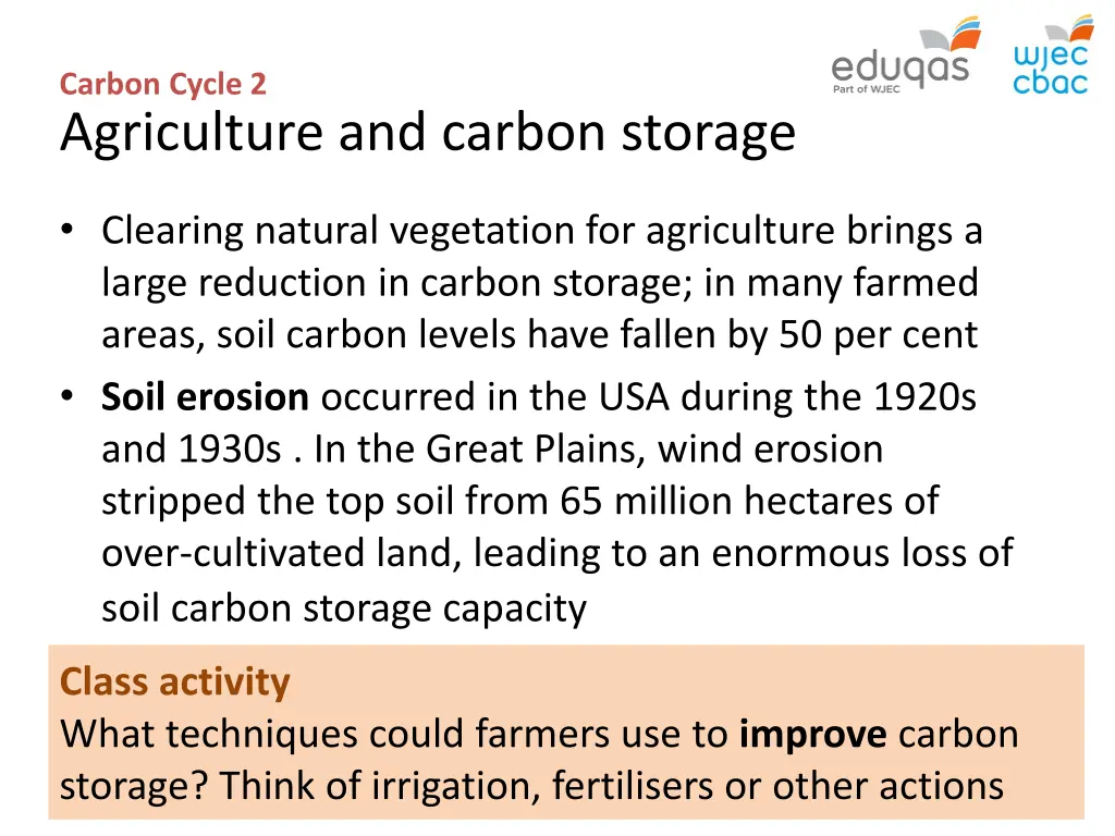 carbon cycle 2 agriculture and carbon storage