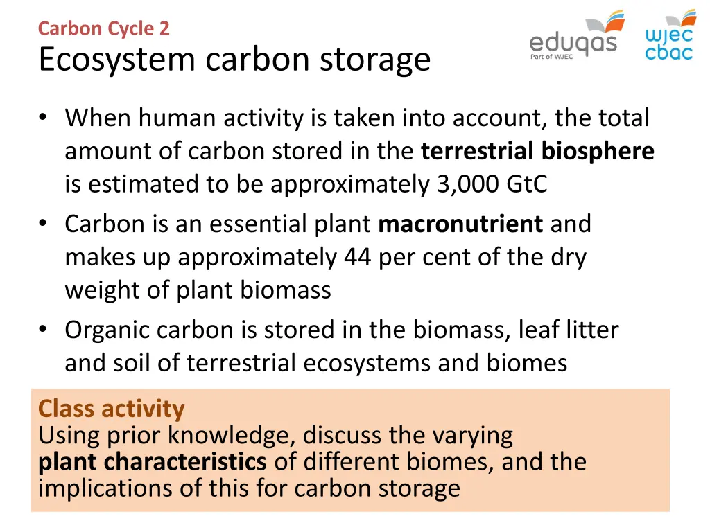 carbon cycle 2 ecosystem carbon storage