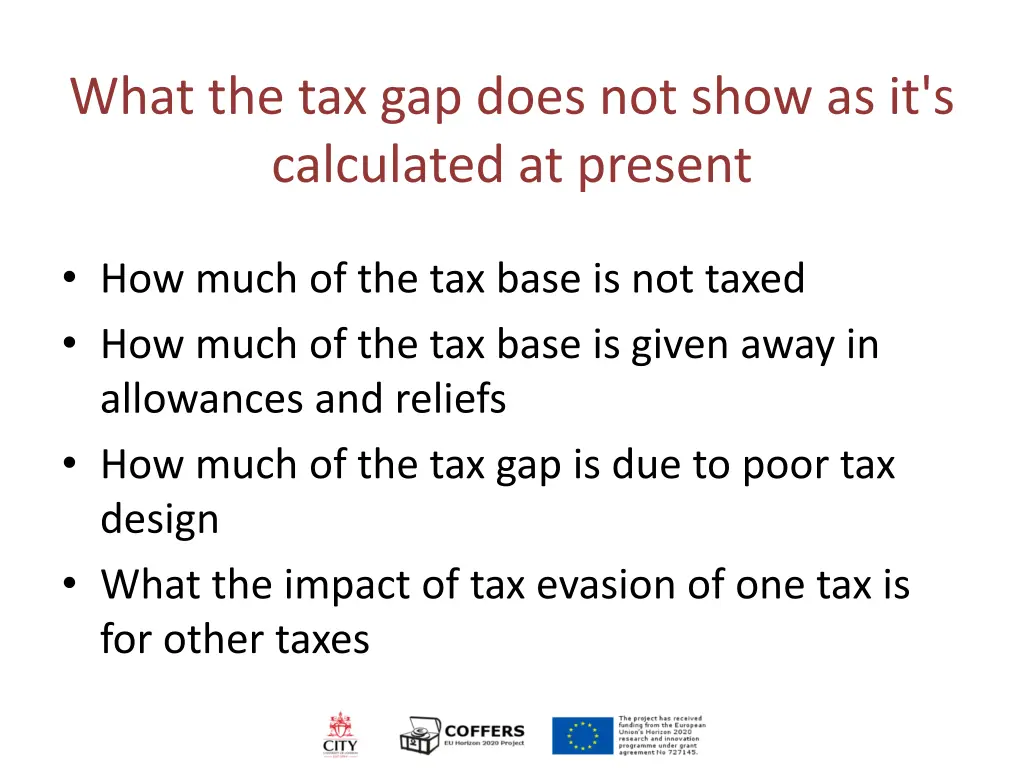 what the tax gap does not show as it s calculated