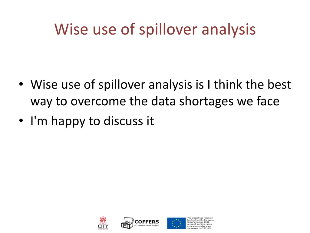 wise use of spillover analysis