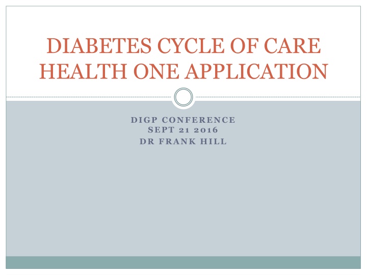 diabetes cycle of care health one application