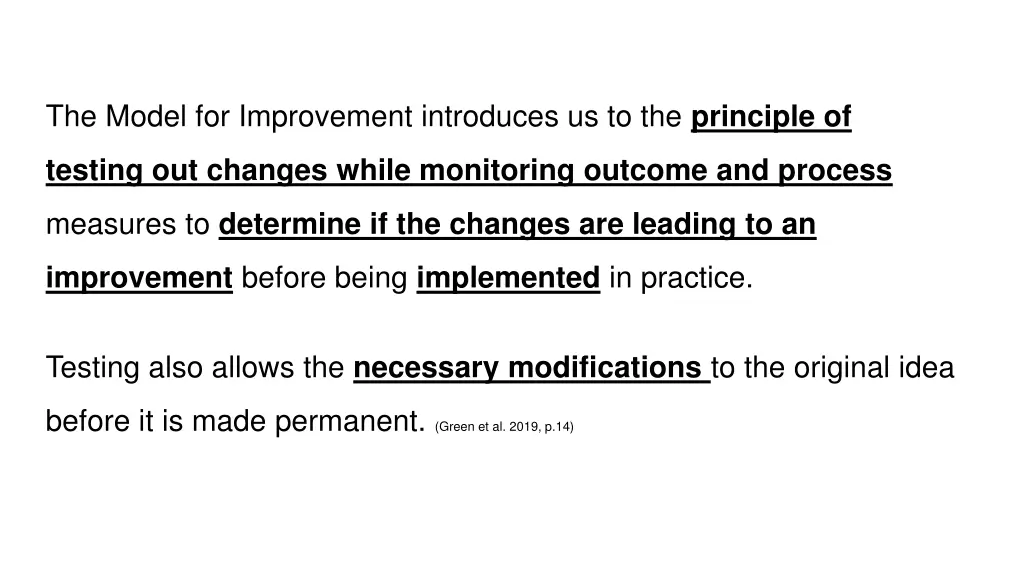 the model for improvement introduces