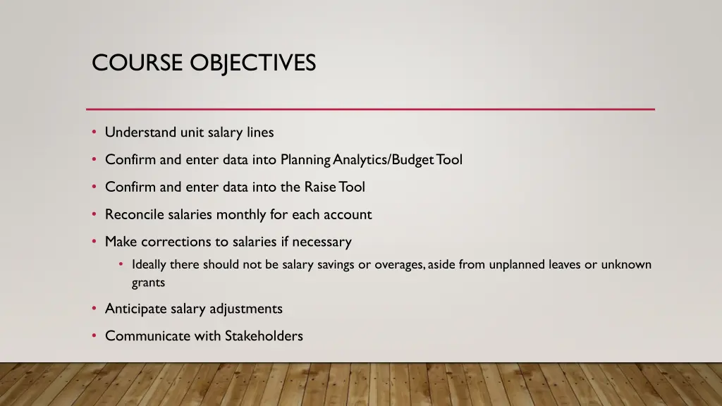 course objectives