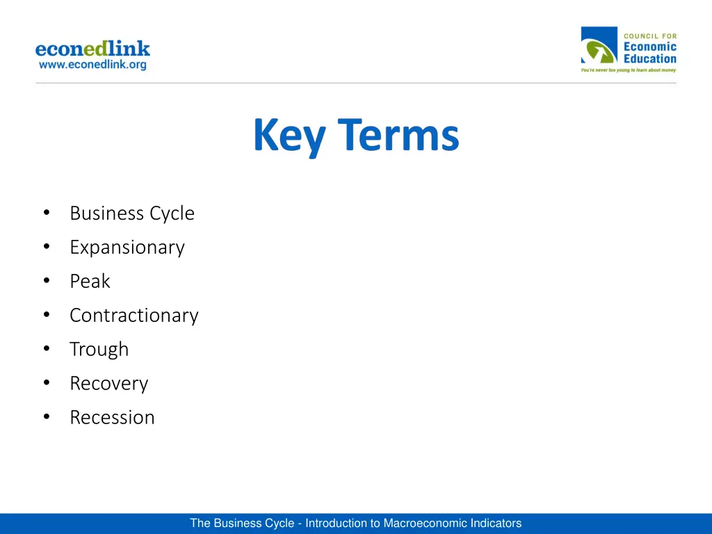 business cycle expansionary peak contractionary