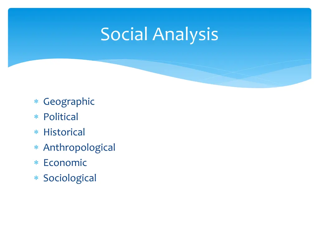 social analysis