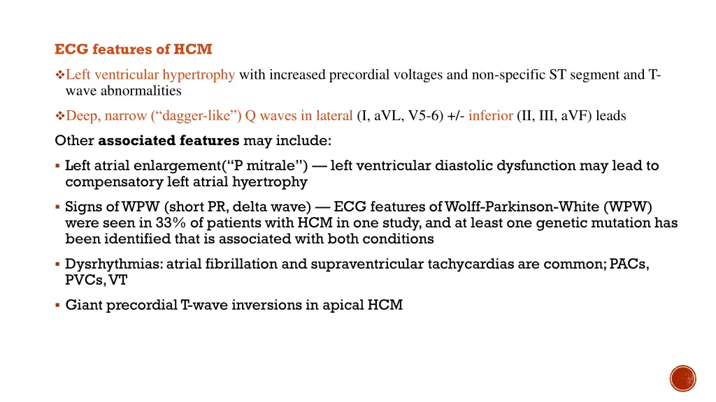 ecg features of hcm