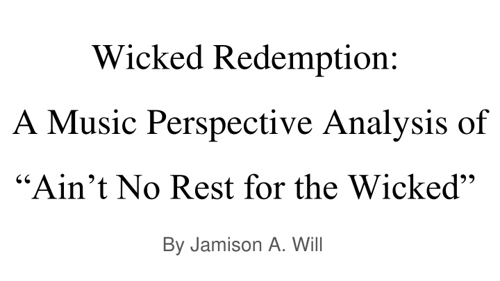 wicked redemption