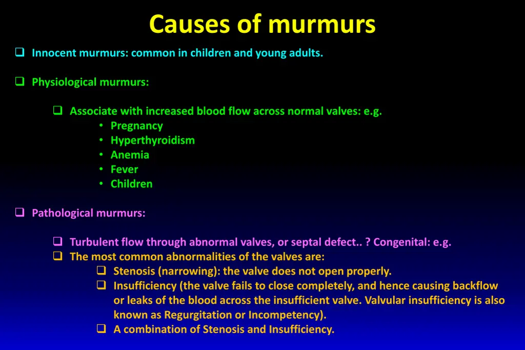 causes of murmurs