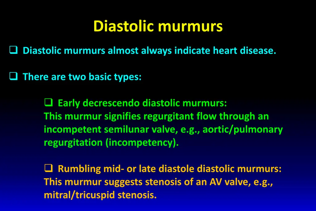 diastolic murmurs