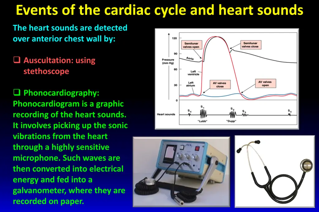 events of the cardiac cycle and heart sounds