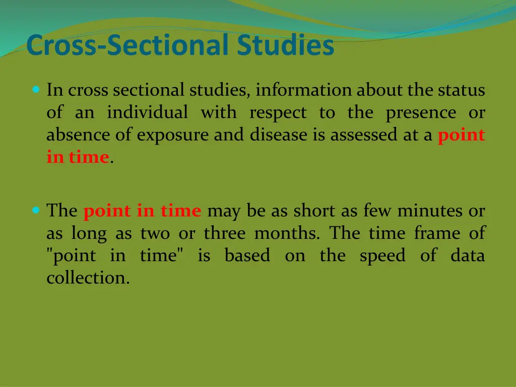 cross sectional studies