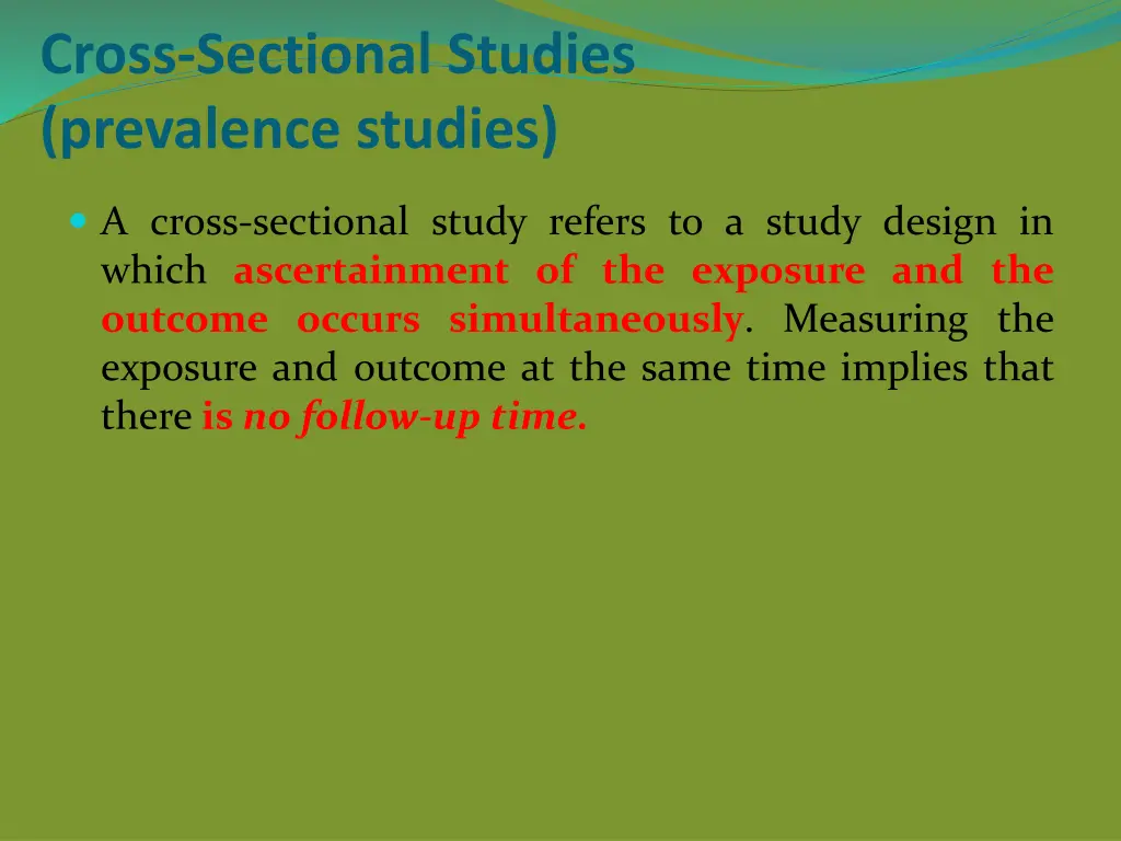 cross sectional studies prevalence studies