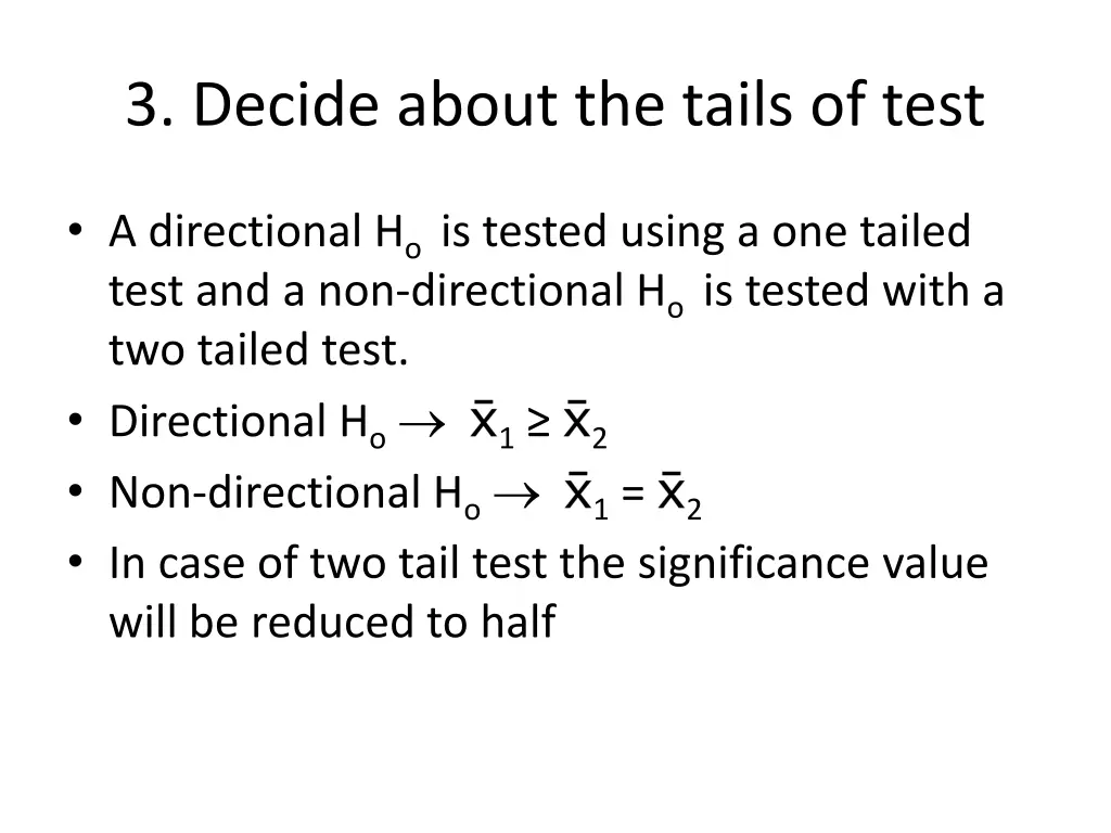 3 decide about the tails of test