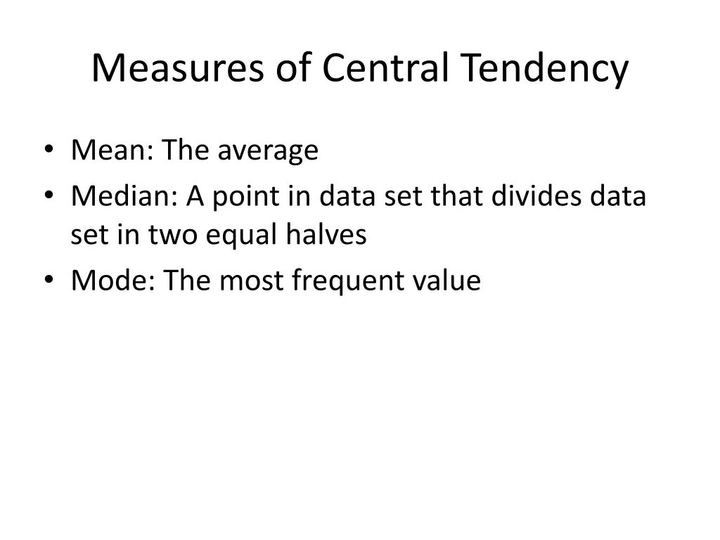 measures of central tendency