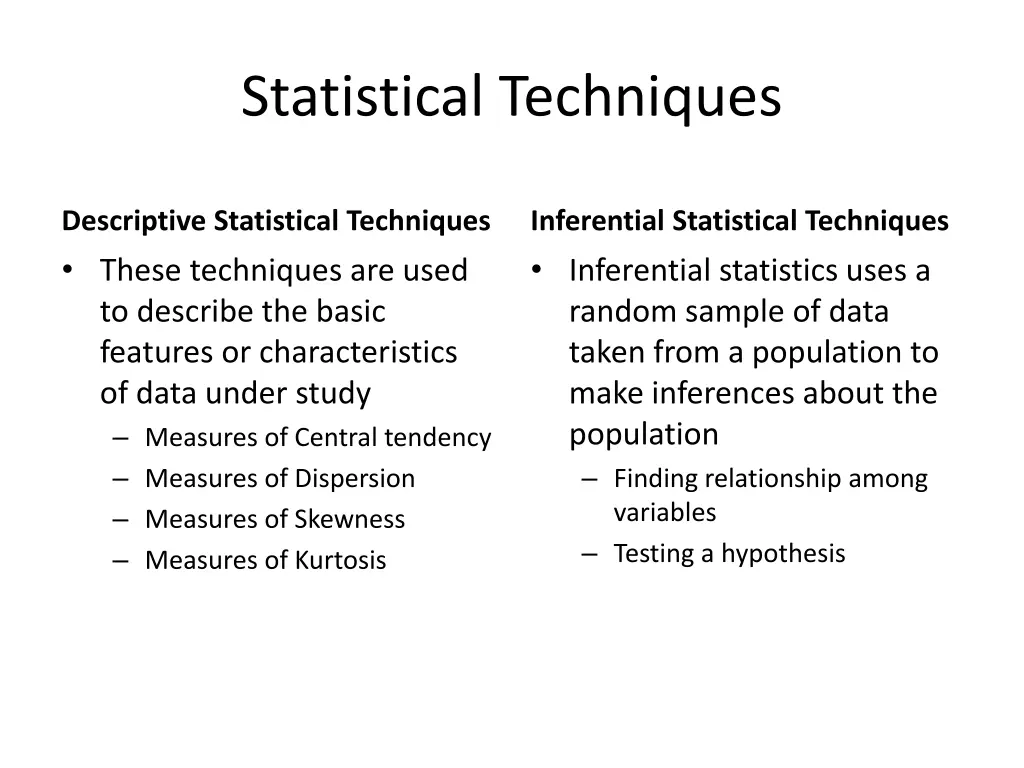 statistical techniques