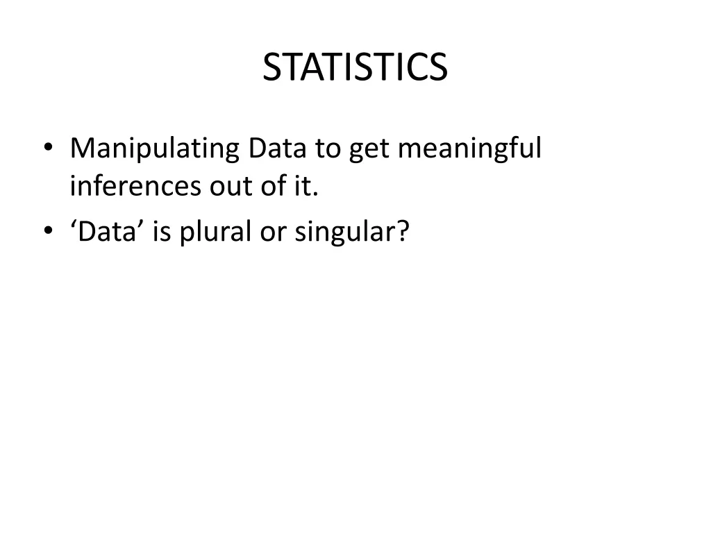 statistics