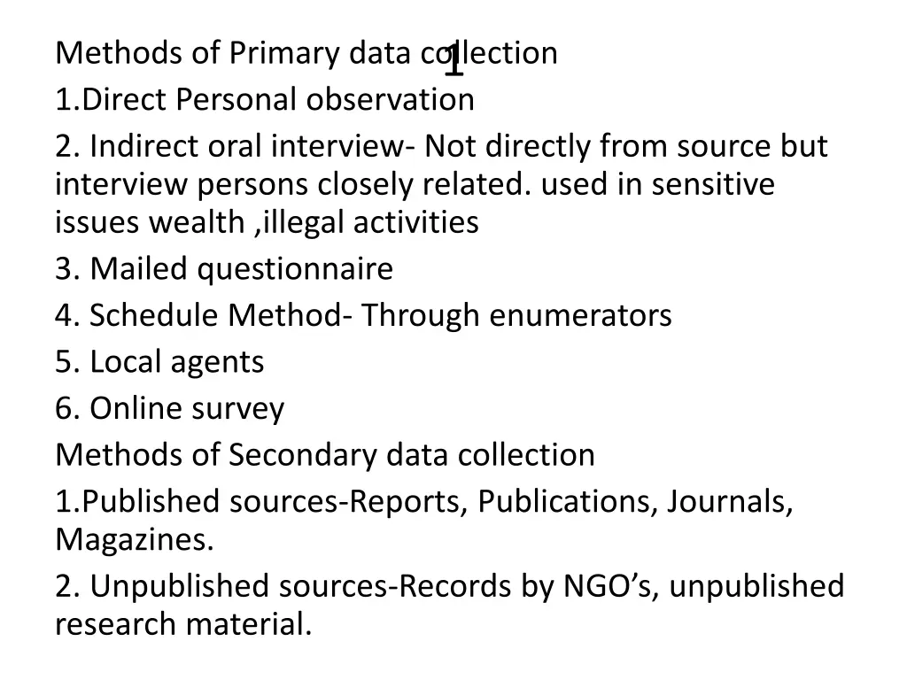 methods of primary data collection 1 direct