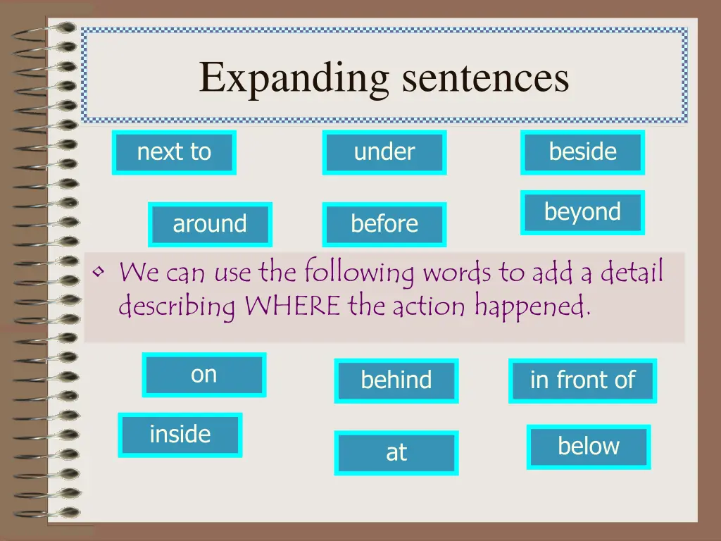 expanding sentences