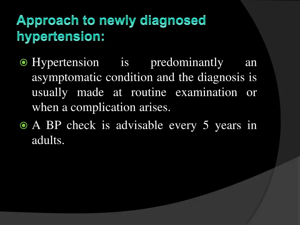 hypertension asymptomatic condition