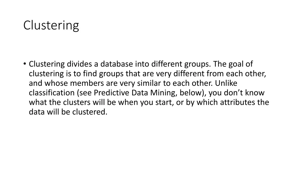 clustering