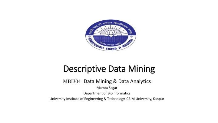 descriptive data mining descriptive data mining