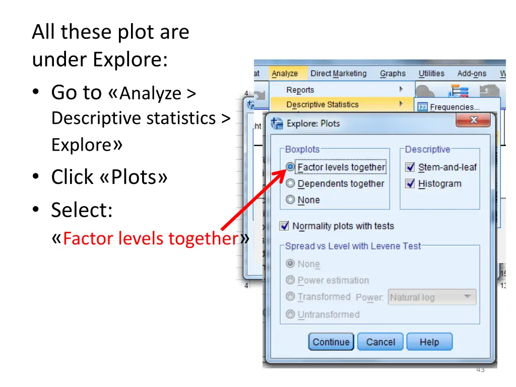 all these plot are under explore go to analyze 2