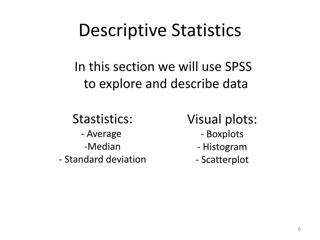 descriptive statistics