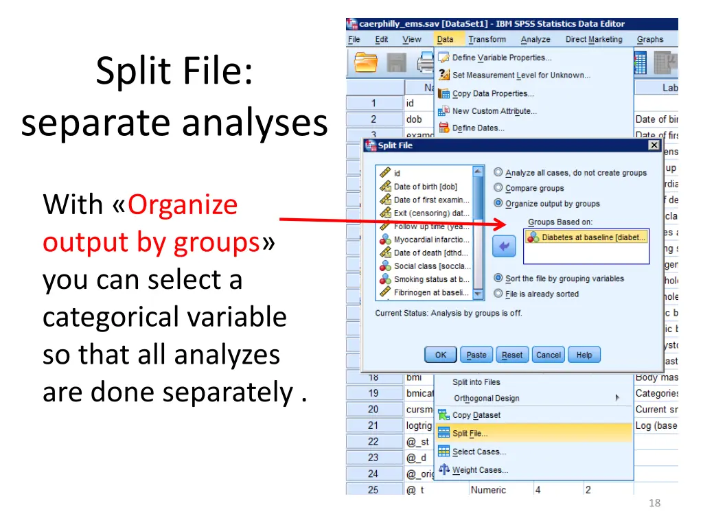 split file separate analyses 2