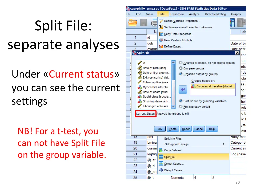 split file separate analyses 4