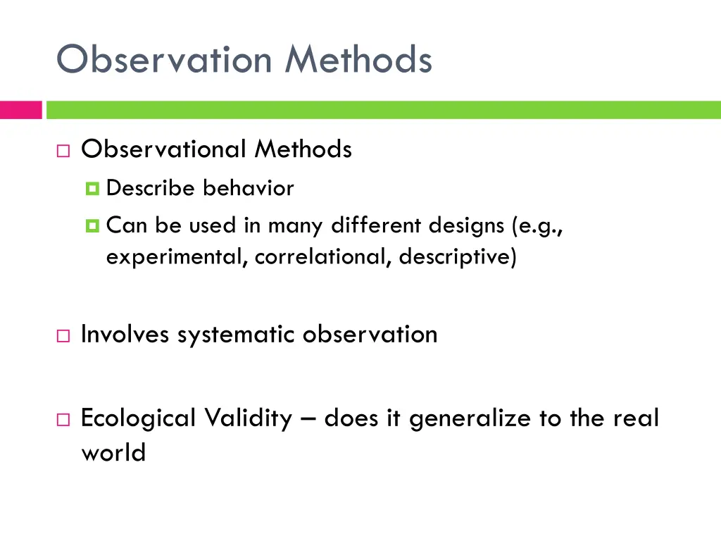 observation methods