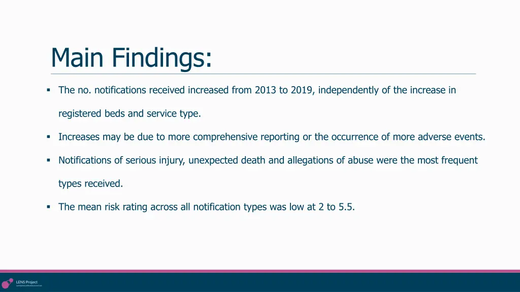 main findings